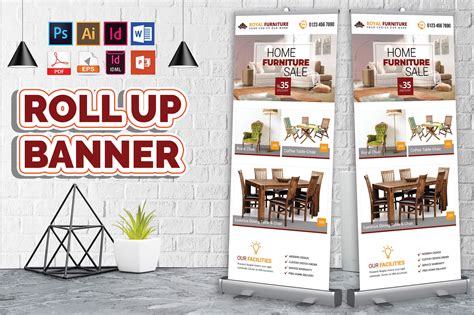 Furniture Shop Roll Up Banner Vol 02 Creative Illustrator Templates