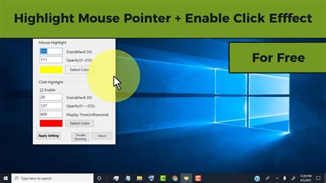 How To Highlight Mouse Pointer Highlight Mouse Pointer Click On