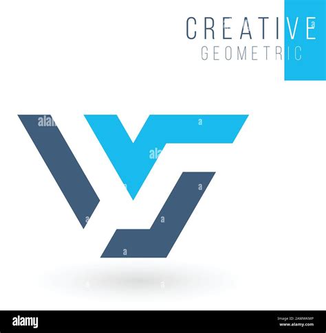 V Letter Logo Design Geometric Triangle Arrow Template Technology