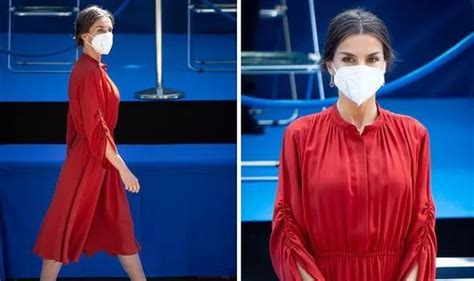 Queen Letizia Stuns In Red Dress As She Embraces Natural Colour