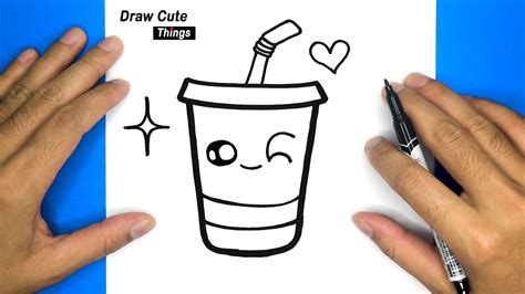 how to draw cute drinking soda easy drawing step by step draw cute things