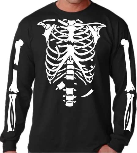 camiseta manga longa esqueleto quebrado costela osso terror r 50 9 camiseta manga longa