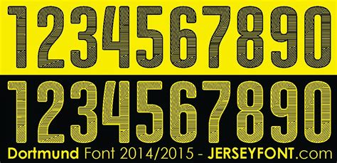 Borussia Dortmund Font 2014-2015 | Jersey font, Numbers font, Download