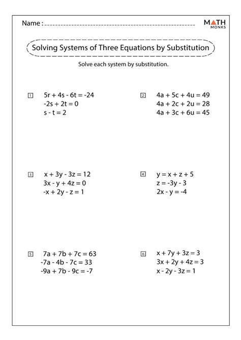 Math Substitution Worksheet Hot Sex Picture