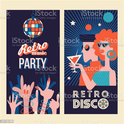 Retro Disco Vector Illustration Poster Stock Illustration Download