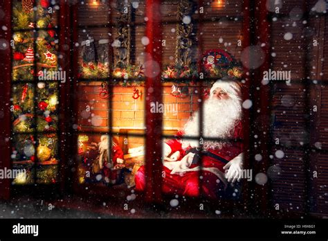 Real Santa Claus Santa Claus Sitting In The Living Room Near The