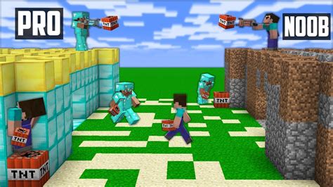 Minecraft Noob Vs Pro Castle Tnt Battle Funny Minecraft Animation