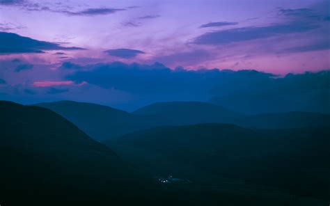 Download Wallpaper 3840x2400 Hills Mountains Clouds Twilight Light