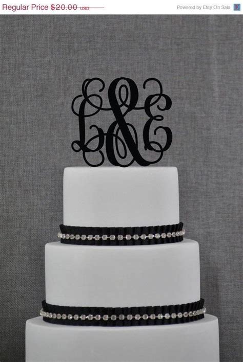 Personalized Monogram Wedding Cake Topper Initials Cake Topper Vine