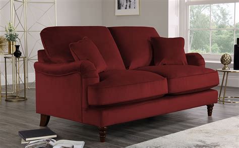 Charleston Burgundy Velvet 2 Seater Sofa Furniture Choice