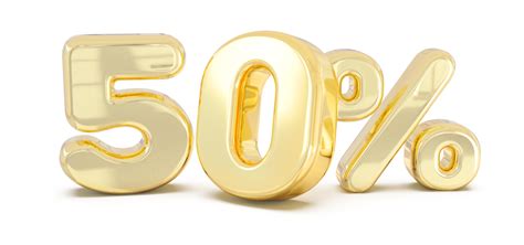 Number 50 Percent Gold 3d 9313512 Png