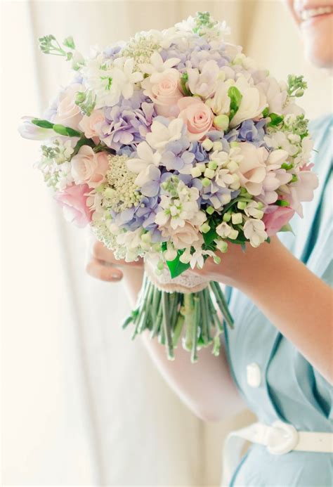 Picture Of A Pastel Wedding Bouquet In Lilac Blush And