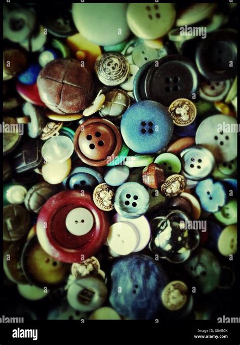 A Box Of Colourful Buttons Stock Photo Alamy
