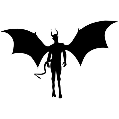 Devil Silhouette With Large Wings Sticker
