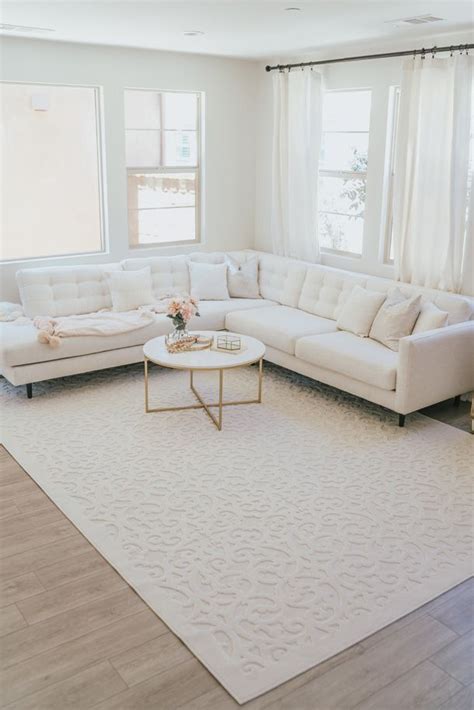 The Perfect Area Rug For A Neutral Living Room A Touch Of Pink