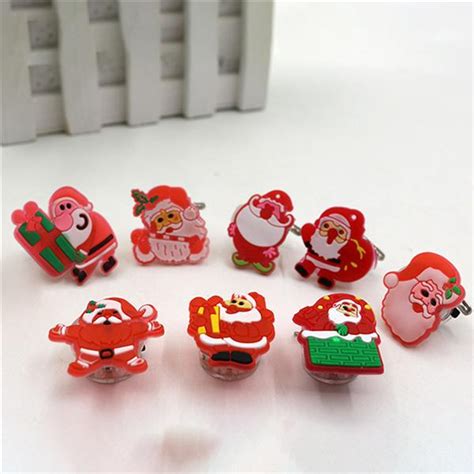 Buy 50pcs Christmas Brooch Flashing Decorative Cartoon Brooch Pins Party Supplies Badge For