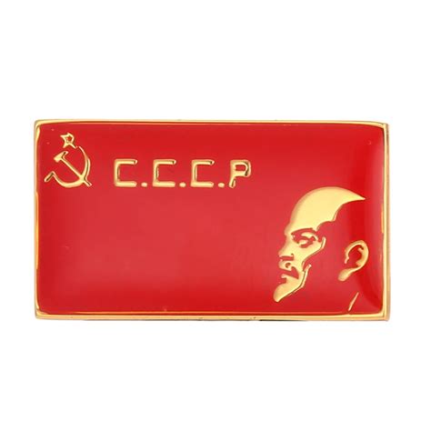 Soviet Union CCCP Flag Badge Russian Military Victory Pins World War II USSR Lenin Medal October