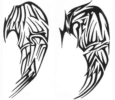 A simple wing, no embellishments, no unnecessary details, just a well done wing. tribal wings by vexed-jesus on DeviantArt