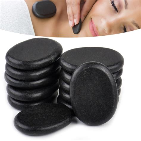 New 12pcs 3x4cm Black Basalt Hot Stone Massage Toe Spa Stone Foot Basalt Rocks Ebay