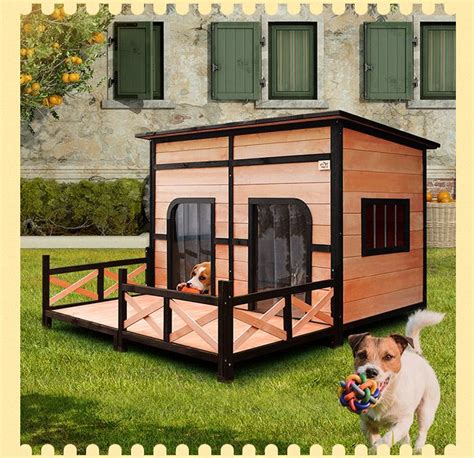 Dog Kennel Outdoor Wooden Pet House Extra Large Xxl Outside 2 Doors W