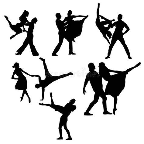 Couple Ballroom Dancing Silhouettes Stock Vector Illustration Of Girl