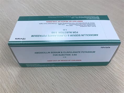 Amoxicillin Sodium And Clavulanate Potassium For Injection Pharmaceutical 0 6g China