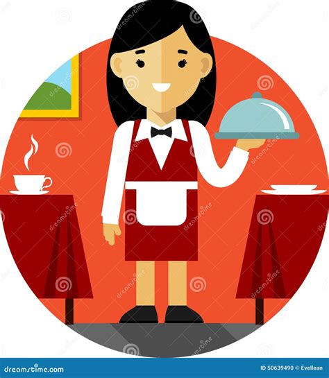 Waitress Flat Vector Character 176486056