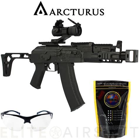Pack Arcturus Carabine Ak74u Custom Aeg Noire 11 Joule Elite