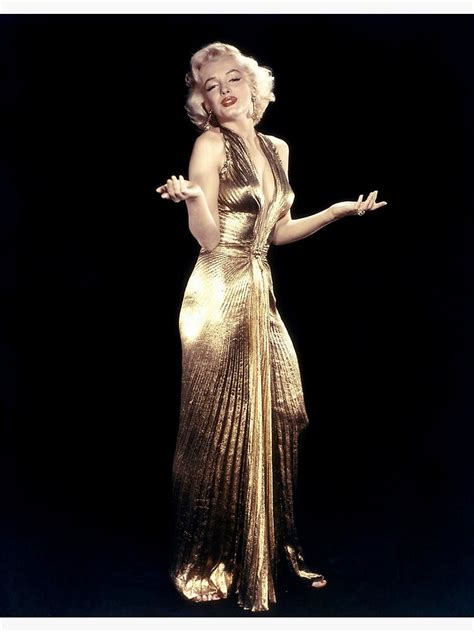 Marilyn Monroe In A Gold Lamey Dress Print Sticker For Sale By
