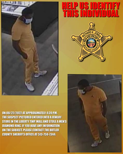 Butler County So On Twitter On 08222022 At Approximately 439 Pm The Suspect Pictured