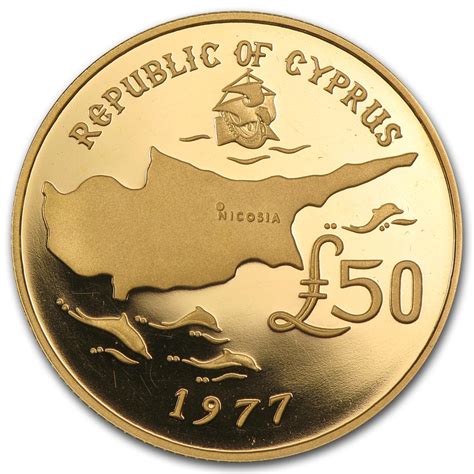 1977 Cyprus Gold 50 Pound Proof Gold Coins From Cyprus Apmex