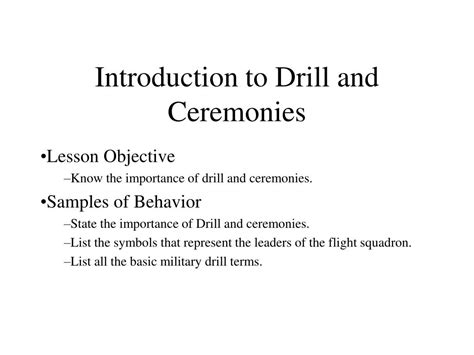 PPT Introduction To Drill And Ceremonies PowerPoint Presentation Free Download ID
