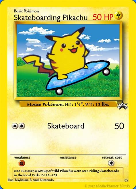 Skateboarding Pikachu 05 Promo By Pikachupokemon123 On Deviantart Japanese Pokemon Cards