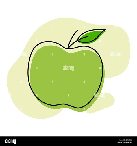 Vector Apple Icon In Linear Style With Abstract Shapes Vector Hand