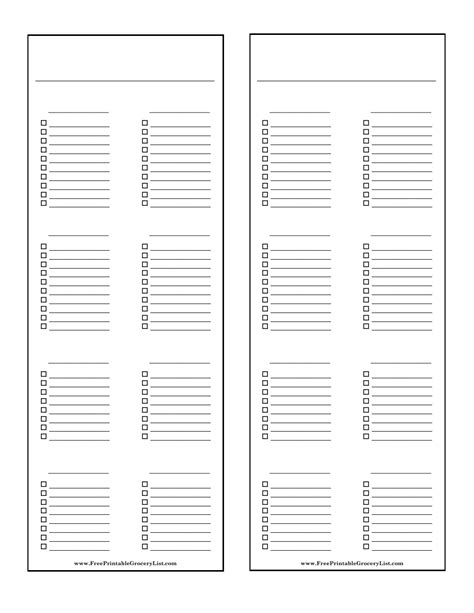 Blank Printable Checklist