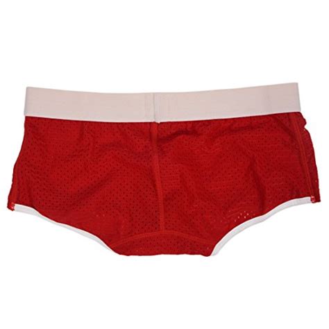 Men Briefs Cockcon Men Through Mesh Boxers Shorts Briefs Hollow Out Underwear Sexy Red L Buy