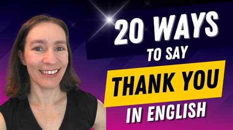 20 Ways To Say Thank You In English Youtube