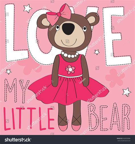 Little Teddy Bear Girl Vector Illustration 360930086 Shutterstock