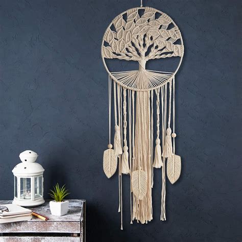 Yesmona Tree Of Life Dream Catcher Macrame Wall Hanging Large