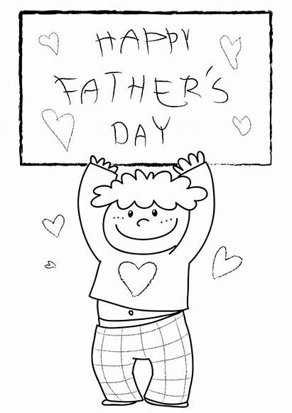Coloring Father Fathers Happy Pages Printable Dad