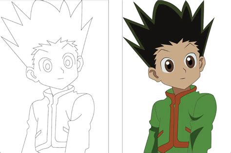 How To Draw Gon Freecss Drawing In 6 Easy Steps