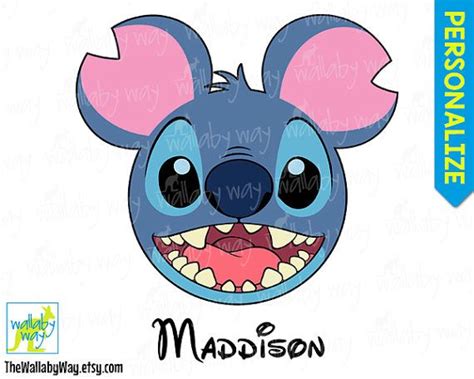 Stich From Lilo And Stitch Mickey Head Disney Printable Iron On Transfer
