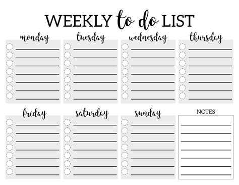 Collect Monday Friday To Do List Best Calendar Example