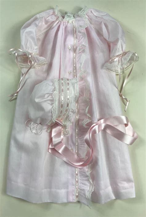 Heirloom Baby Gown With Bonnet Baby Gown Smocked Baby Dresses