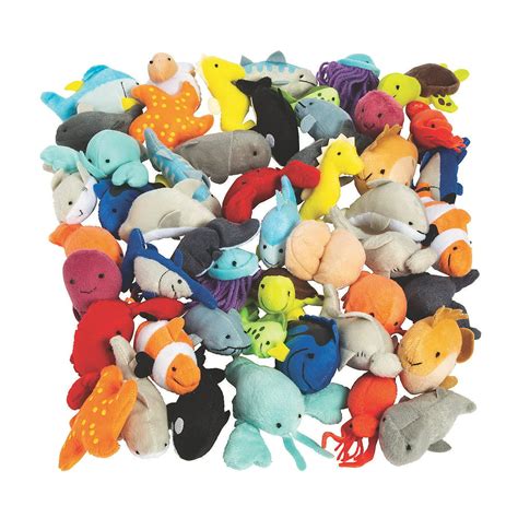 Plush Mini Sea Life Assortment Toys 50 Pieces