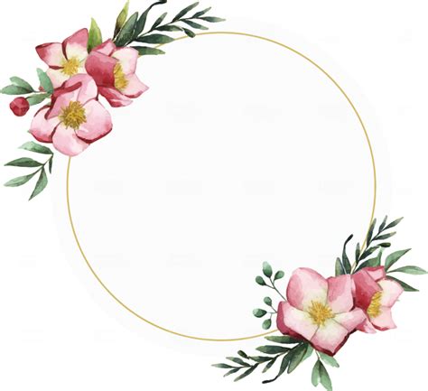 Round Flower Frame Watercolor Png Photo 978 Free Png