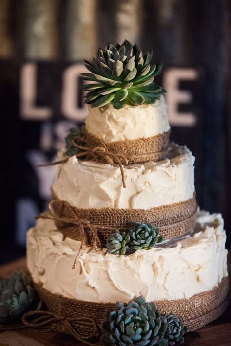 I tried making a bread wreath but out of concha dough and topping, a little raw on the inside but i'm learning! 3 tier wedding cake with burlap and succulents (With ...