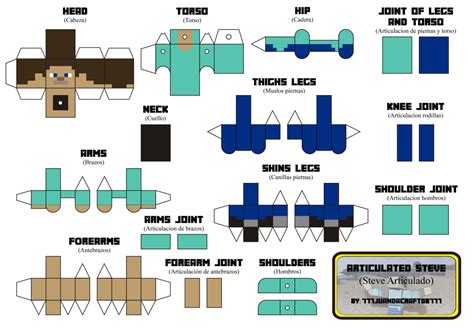 Papercraft Minecraft Steve Para Imprimir E Montar Origamiami Arte Para