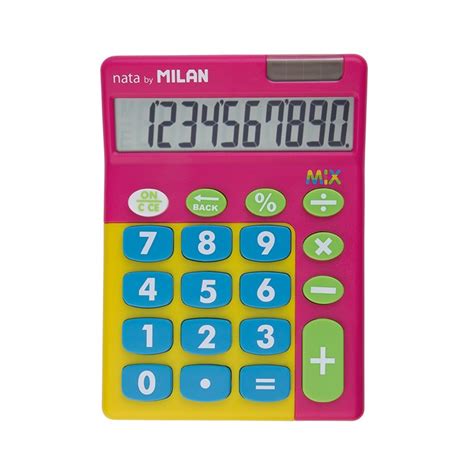 Calculadora Milan Digitos Mix Rosa Teclas Grandes Material De Oficina Material Escolar Y