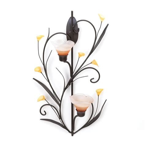 Flower Sconces Wall Decor Modern Glass Wall Sconce Candle Holder